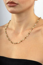 14 Ayar Mine Detaylı Altın Kolye