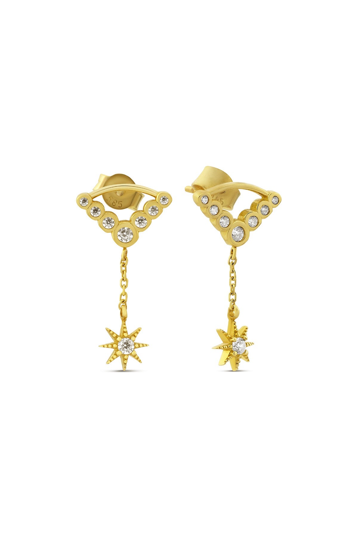 14 Ayar Kutup Yıldızı Altın Küpe