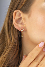 14 Ayar Kutup Yıldızı Altın Küpe