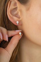 İnci Taşlı Altın Küpe