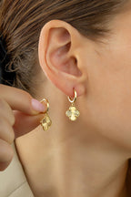 14 Ayar Çiçek Altın Küpe