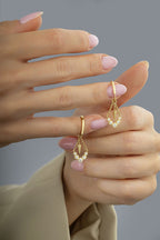 14 Ayar Sallanan Taşlı Altın Küpe