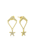 Sallanan Taşlı Deniz Yıldızı Altın Küpe