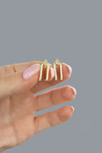 14 Ayar Taşlı Altın Küpe