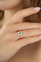 Mavi Göz Altın Yüzük