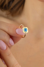 Mavi Göz Altın Yüzük