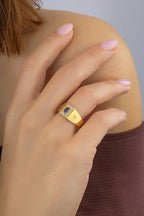 Mor Taşlı Oriental Altın Yüzük