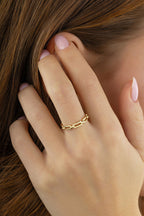 Dörtgen Bağ Altın Yüzük