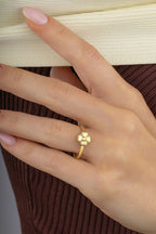 Dört Yapraklı Çiçek Altın Yüzük