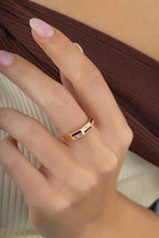 Siyah Beyaz Modern Altın Yüzük