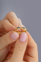 Mavi Bağ Altın Yüzük