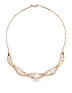 İncili İtalyan Tasarım Rose Altın Kolye