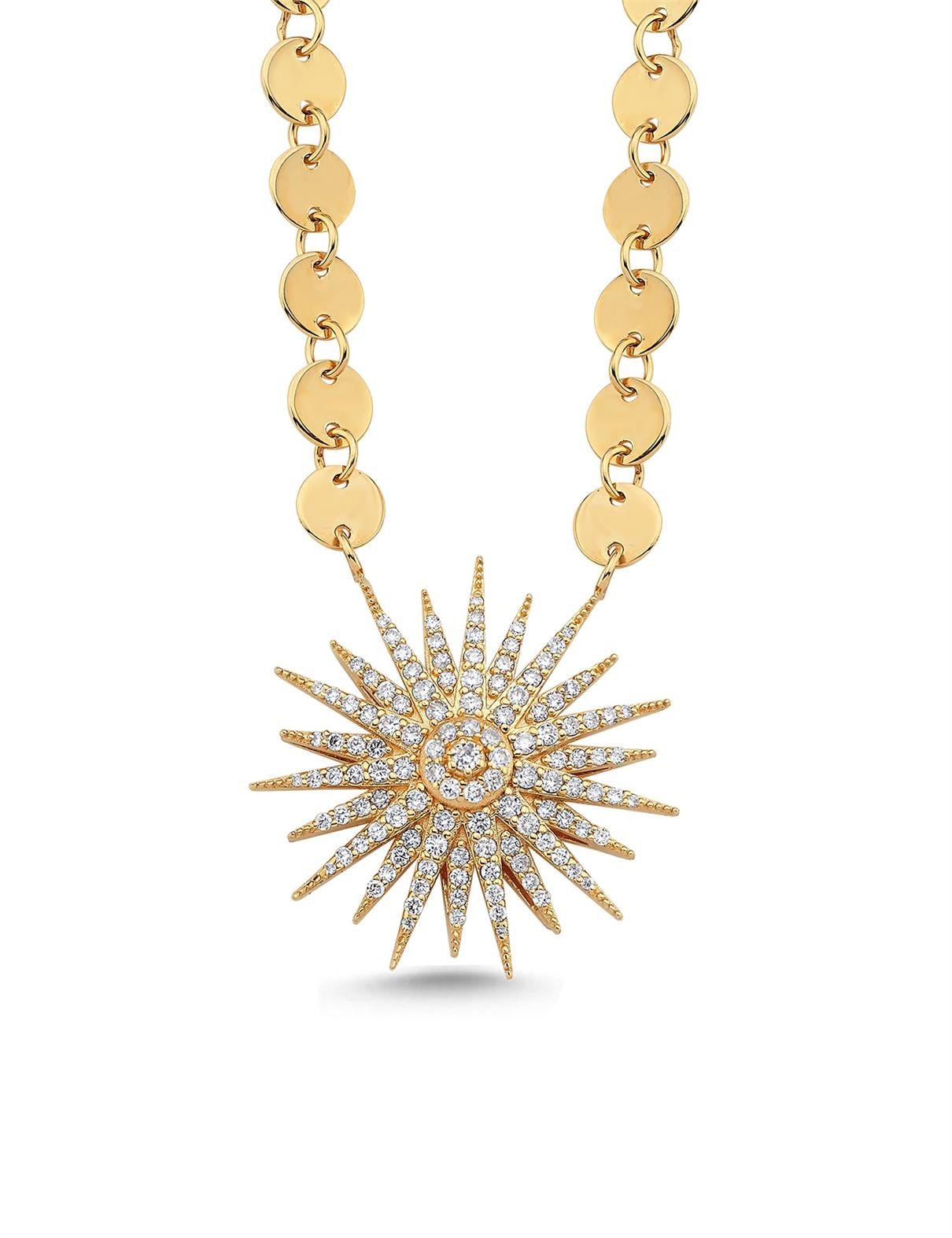 0,55 Karat Güneş Figürlü Pırlantalı Kolye