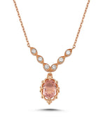 1,11 Karat Pırlantalı Morganit Kolye