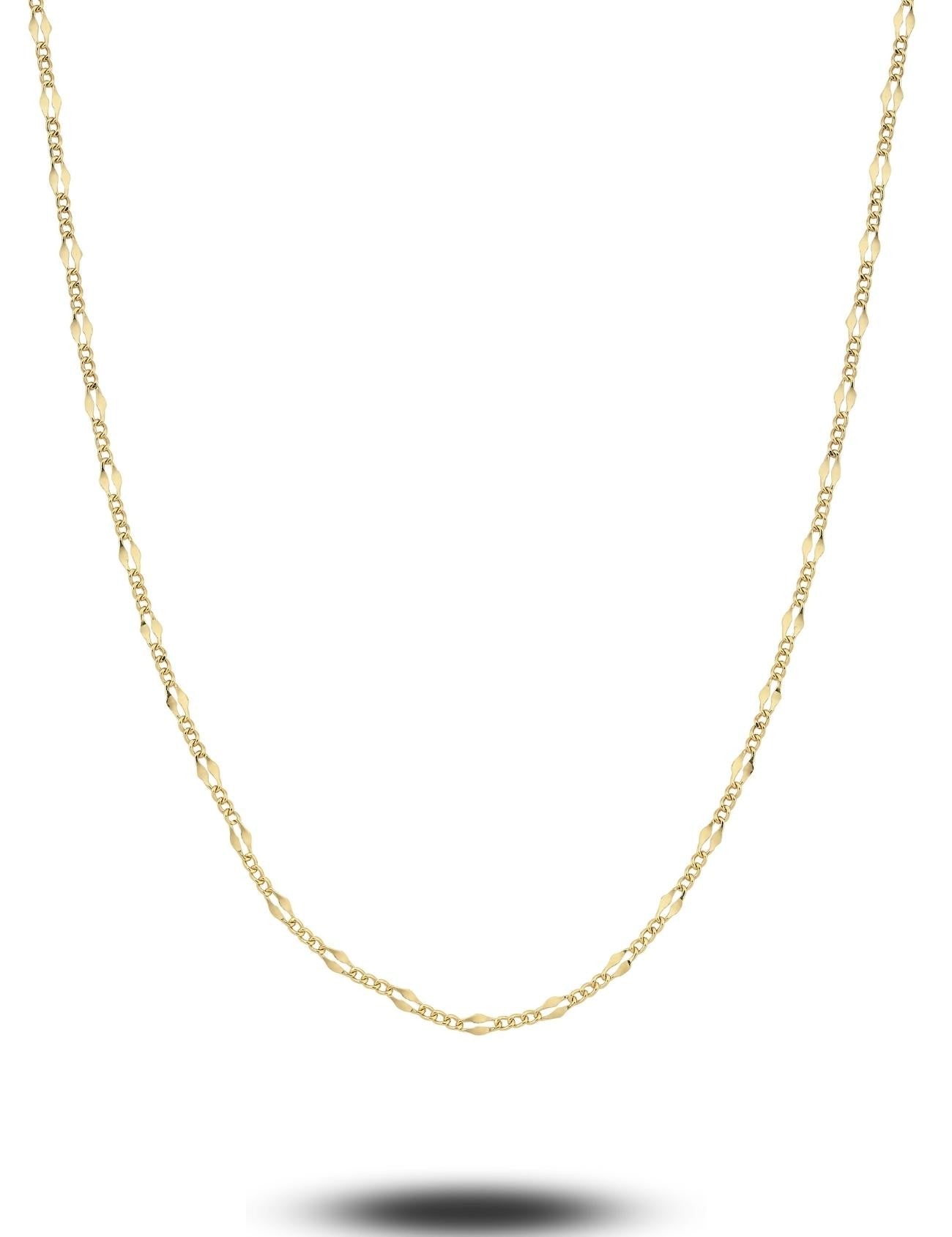 14 Ayar Boomerang Detaylı Zincir Altın Kolye