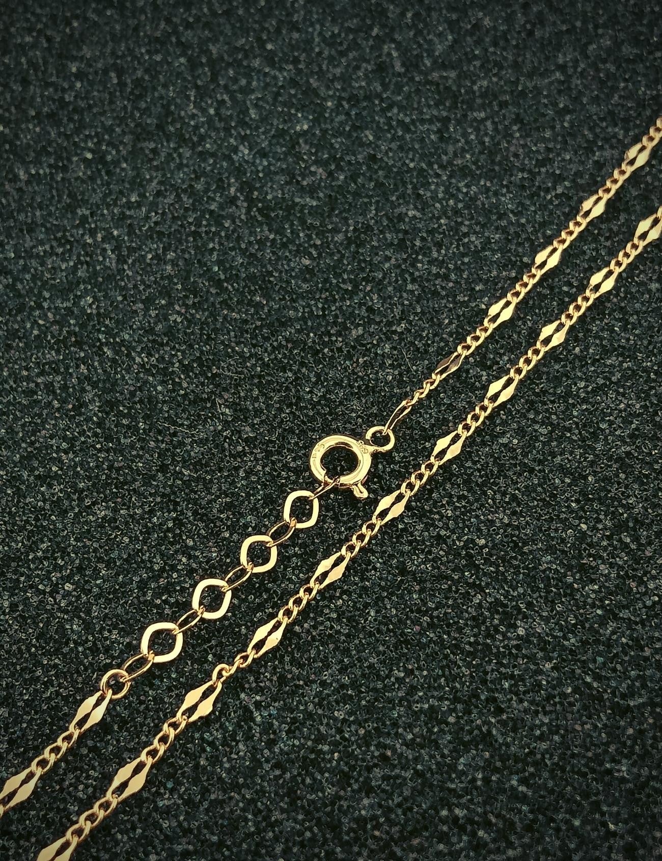 14 Ayar Boomerang Detaylı Zincir Altın Kolye