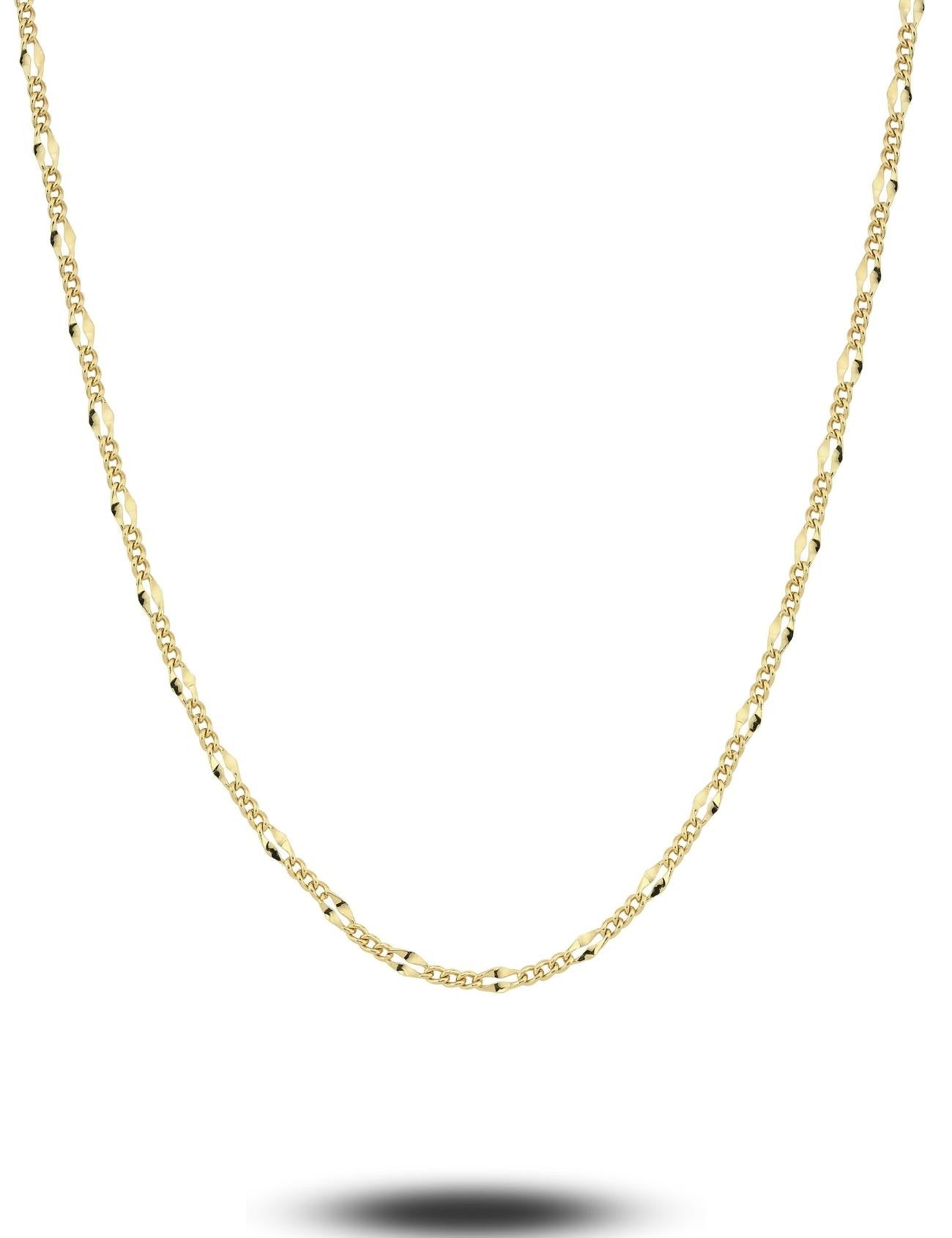 14 Ayar Boomerang Detaylı Kalın Zincir Altın Kolye