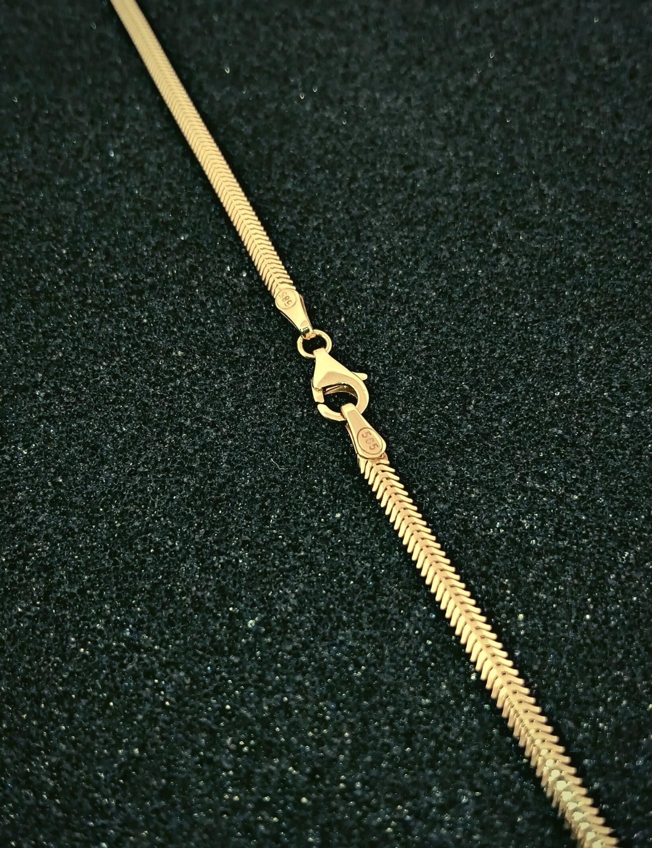 14 Ayar Balıksırtı Zincir Altın Kolye