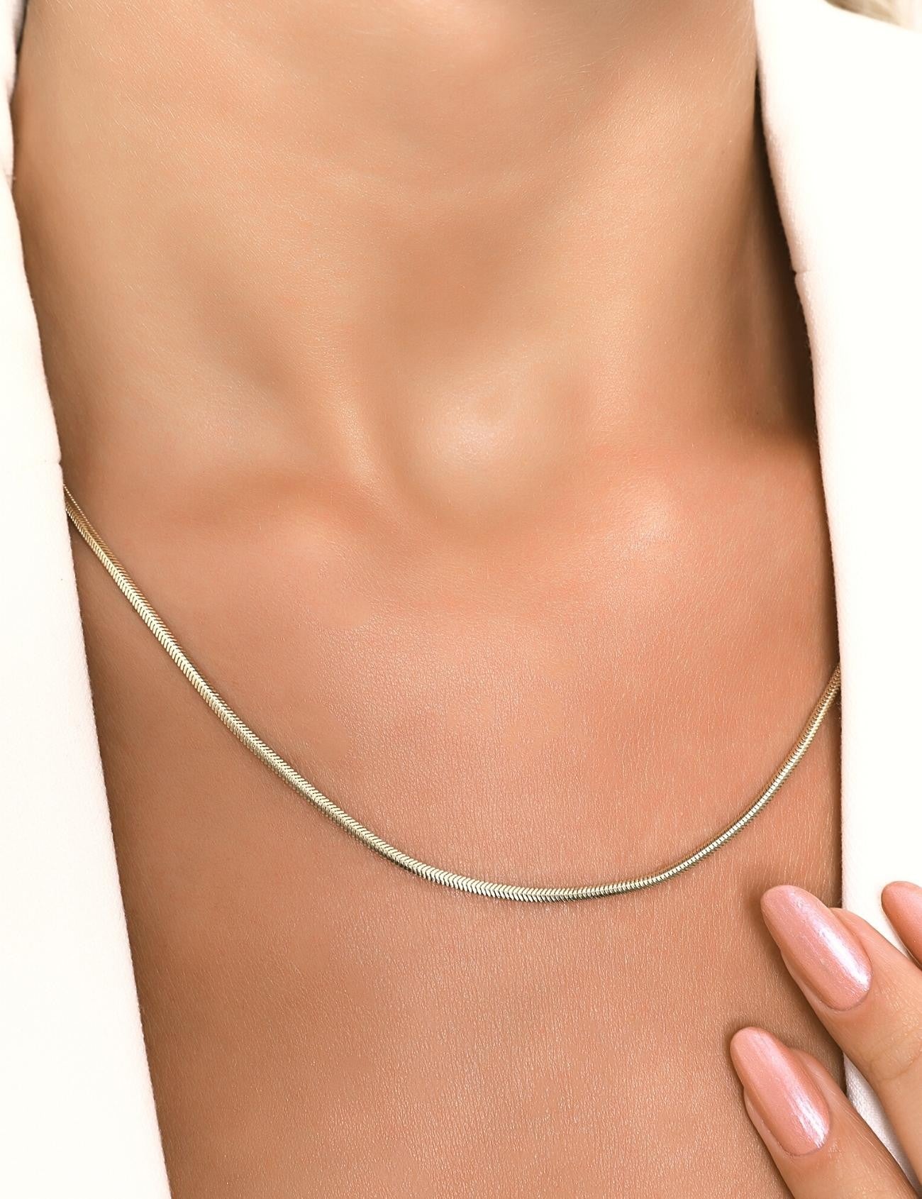 14 Ayar Balıksırtı Kalın Zincir Altın Kolye