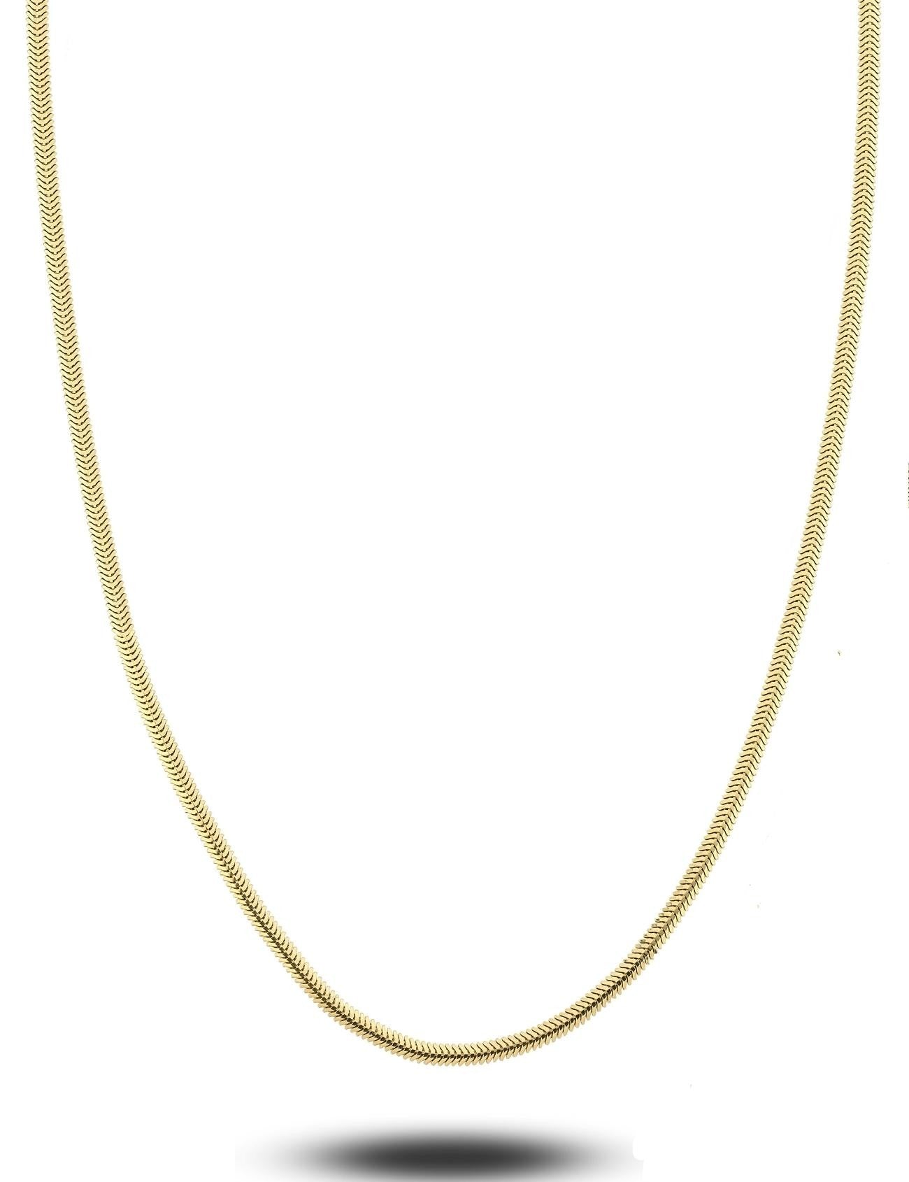 14 Ayar Balıksırtı Kalın Zincir Altın Kolye