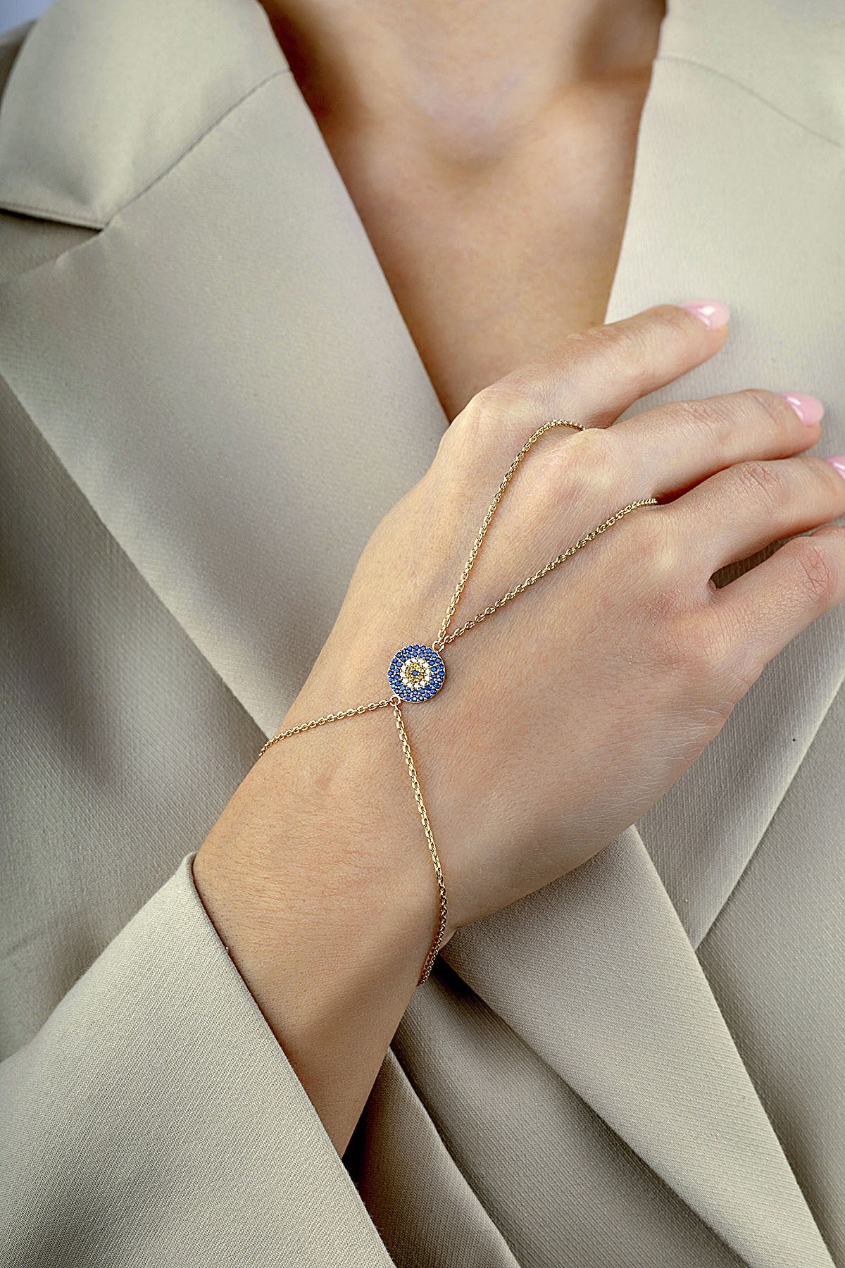 14 Ayar Nazar Boncuklu Altın Şahmeran