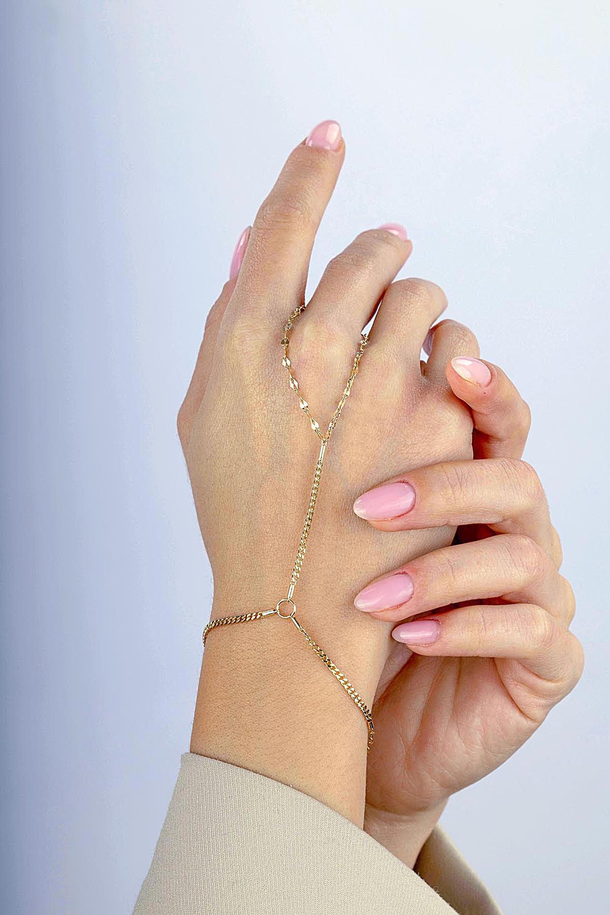 14 Ayar İnce Zincir Boomerang Altın Şahmeran Main image