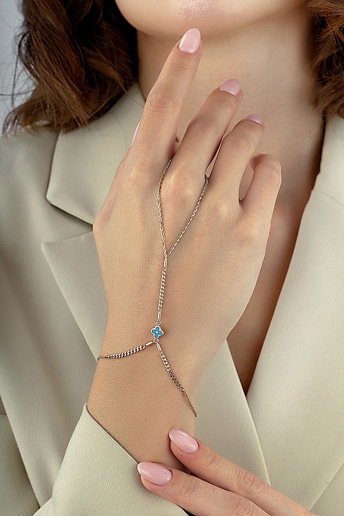 14 Ayar Mineli Çiçek Altın Şahmeran Ürün ikincil görseli