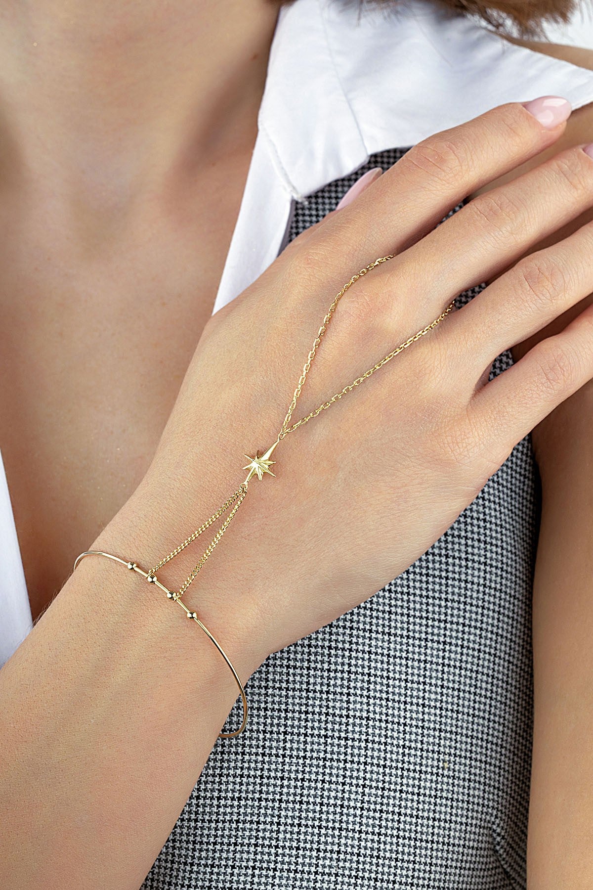 Bilezikli Boomerang Zincir Güneş Altın Şahmeran Ürün ana görseli