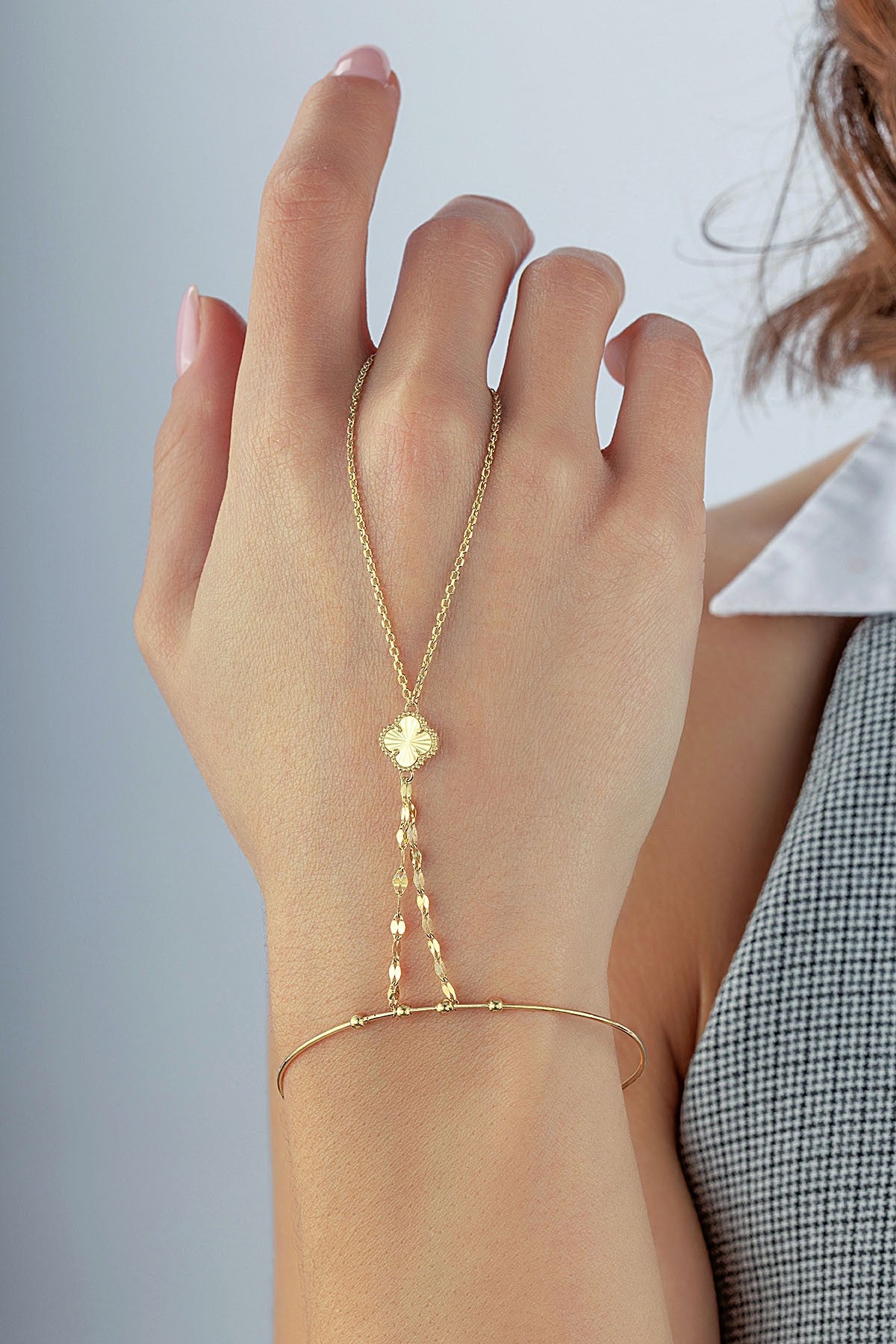 14 Ayar Çiçekli Altın Şahmeran Ürün ana görseli