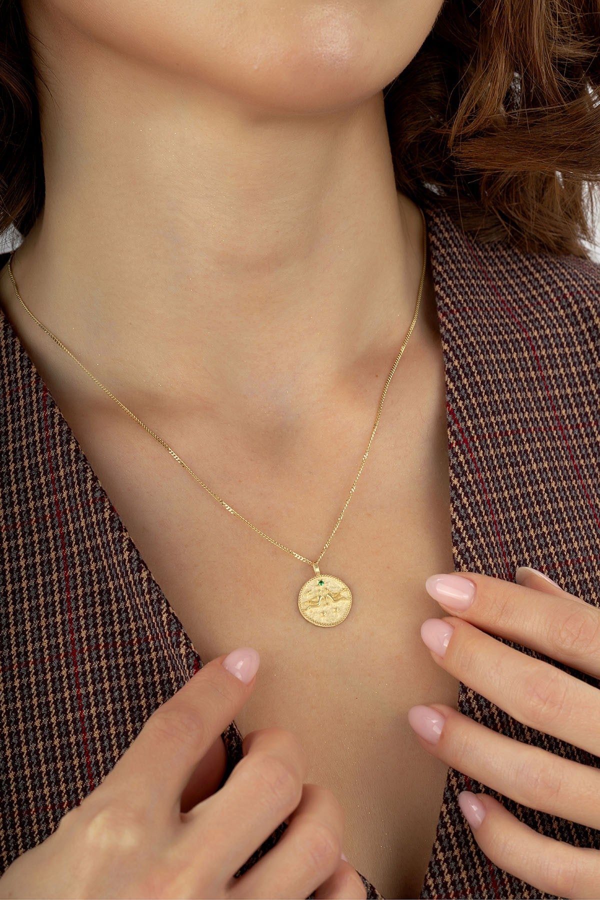 İkizler Burcu 14 Ayar Altın Kolye Ürün ikincil görseli