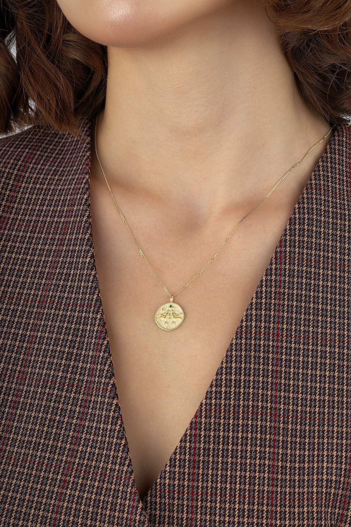 İkizler Burcu 14 Ayar Altın Kolye