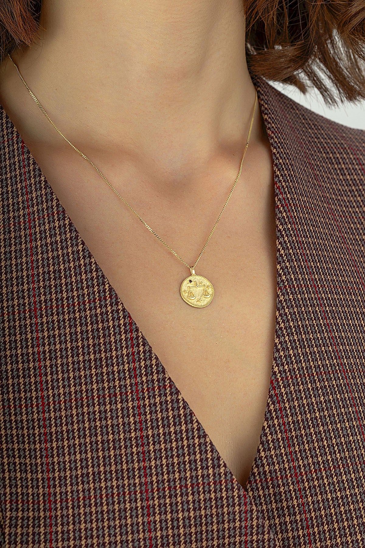 Terazi Burcu 14 Ayar Altın Kolye Ürün ikincil görseli