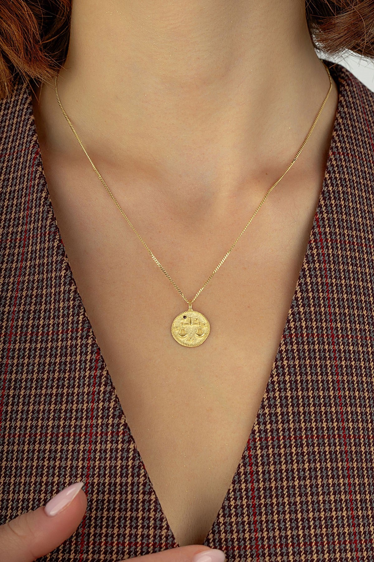 Terazi Burcu 14 Ayar Altın Kolye