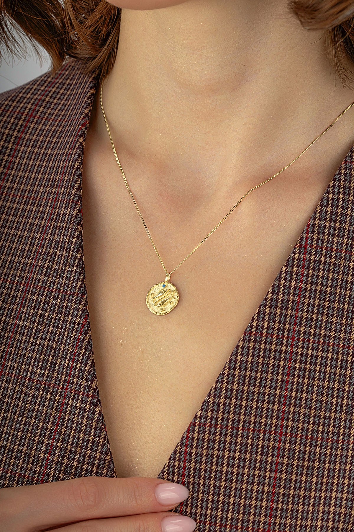 Balık Burcu 14 Ayar Altın Kolye