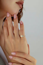 Elmas Şekilli Turkuaz Taşlı Serçe Parmak Altın Yüzük