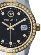 PIRLANT Siyah Sedef Kadranlı Taşlı Bicolor Kadın Kol Saati SBL01-2T-SİSE