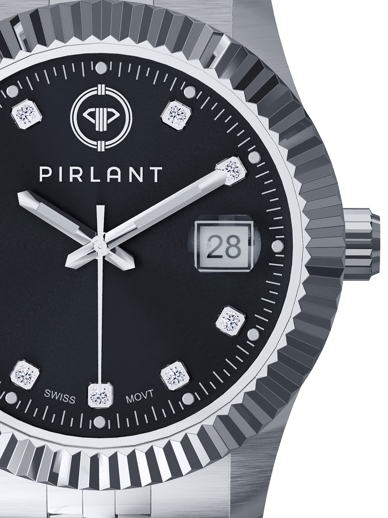 PIRLANT SBL01-1-AN Siyah Kadranlı Kadın Kol Saati | Pırlant