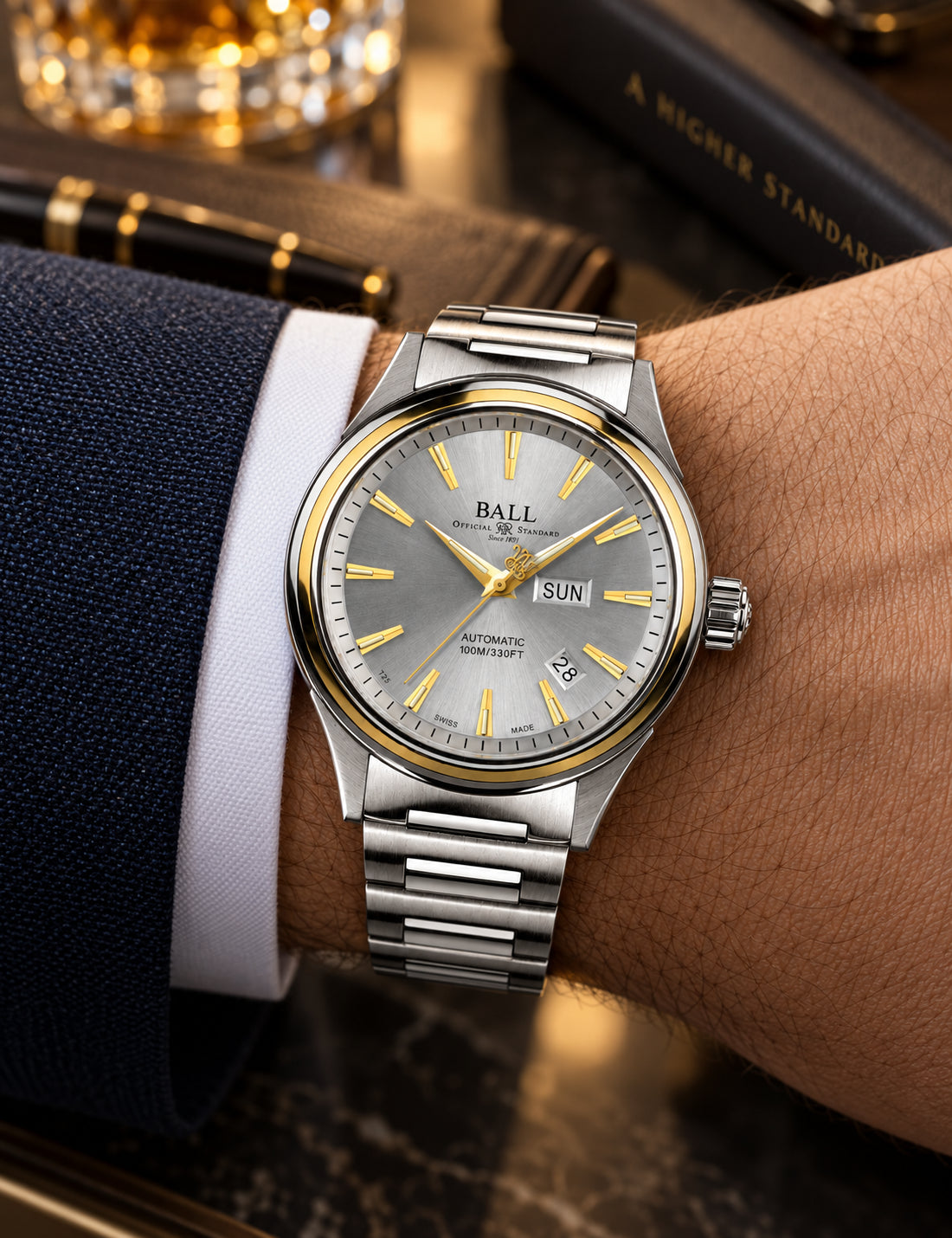 BALL NM2110C-SJ-SL Erkek Kol Saati Şık Tasarım | Pırlant
