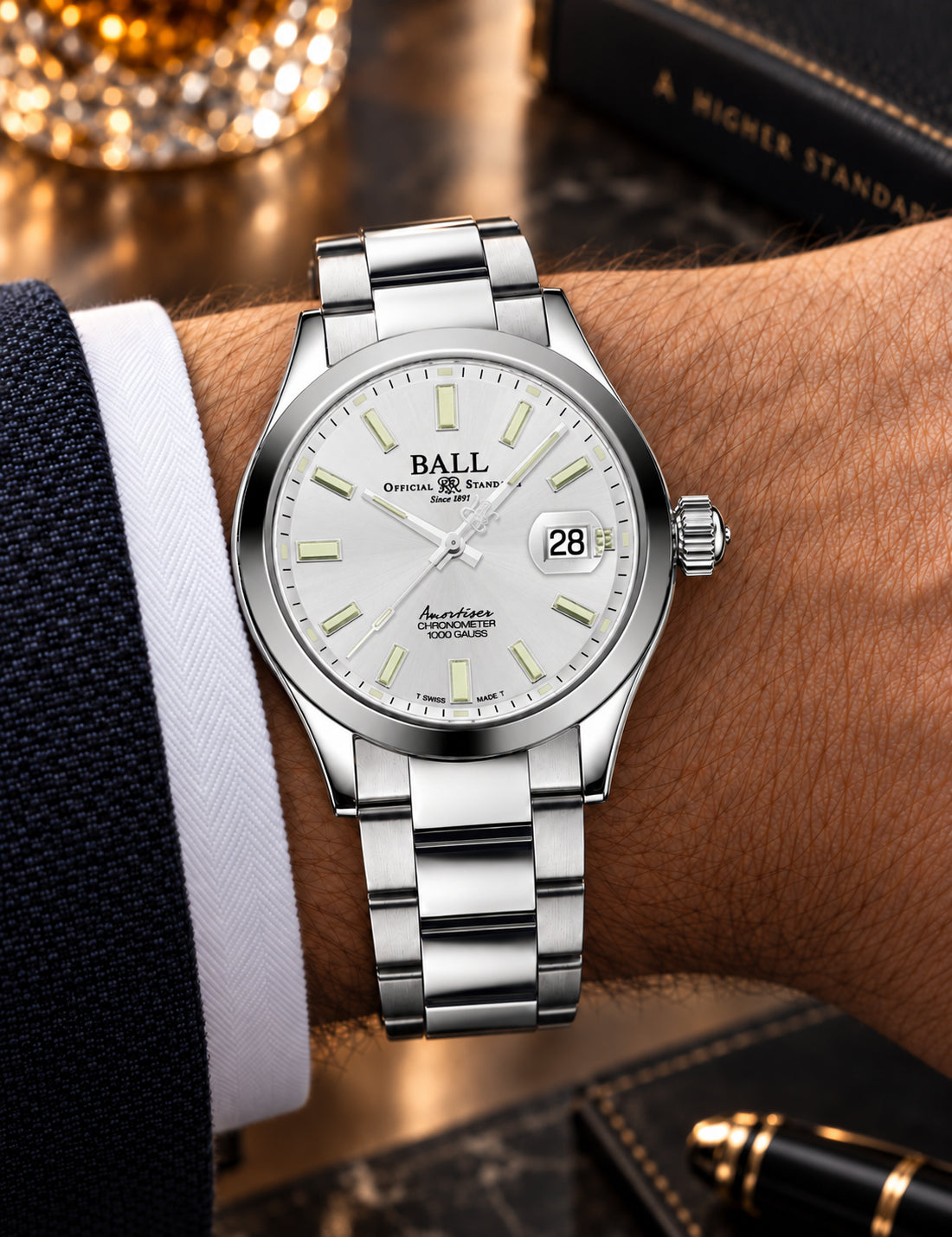 BALL NM3000C Erkek Kol Saati Zarif İşçilik Detay | Pırlant