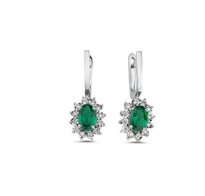 1,45 Karat Pırlantalı Zümrüt Küpe Ürün ikincil görseli