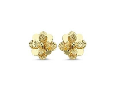 Sarı Çiçek İtalyan Altın Küpe