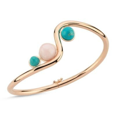 Rose Gold Bracelet with Opal and Turquoise Stones Secondary image