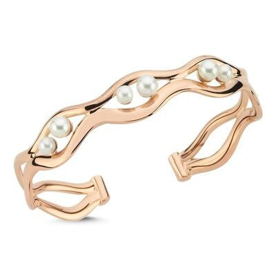 Rose Gold Bracelet with Pearl Embellishments Secondary image