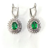 3,39 Karat Pırlantalı Mavi Topaz Küpe