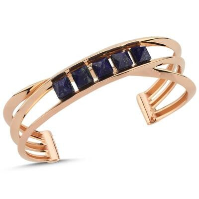 Rose Gold Bracelet with Lapis Lazuli Stone Secondary image