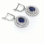 3,39 Karat Pırlantalı Safir Küpe