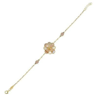 Pink and White Pearlescent Rosella Gold Bracelet Secondary image