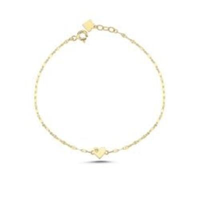 Diamond Heart Boomerang Gold Bracelet Secondary image