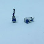 1.32 Carat Diamond and Sapphire Earrings