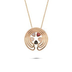 Taşlı Geometrik İtalyan Tasarım Rose Altın Kolye